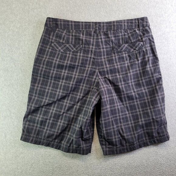 Lululemon Shorts Mens 36 Gray Plaid Kahuna Beach Skateboard Athleisure Resort - Picture 5 of 15